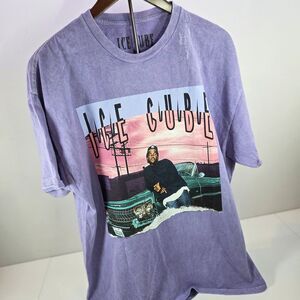 Ice Cube Graphic T-Shirt Purple Mineral Wash XL Rap Tee